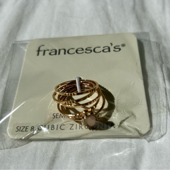 NWT Francesca’s Collection Britney Semi-Precious Ring Set Size 8 NWT - Picture 3 of 5